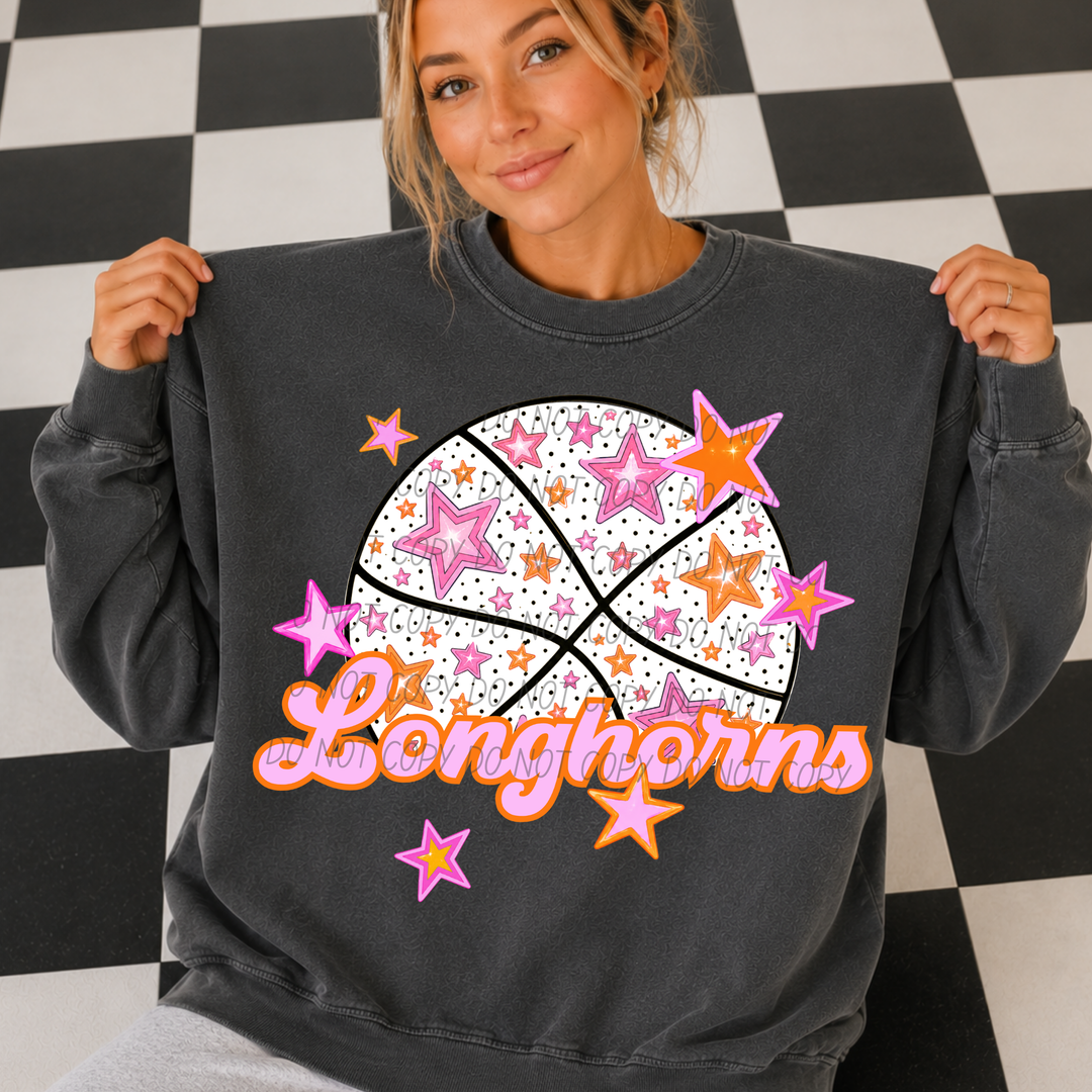 Pink Basketball Mascots DTF Print