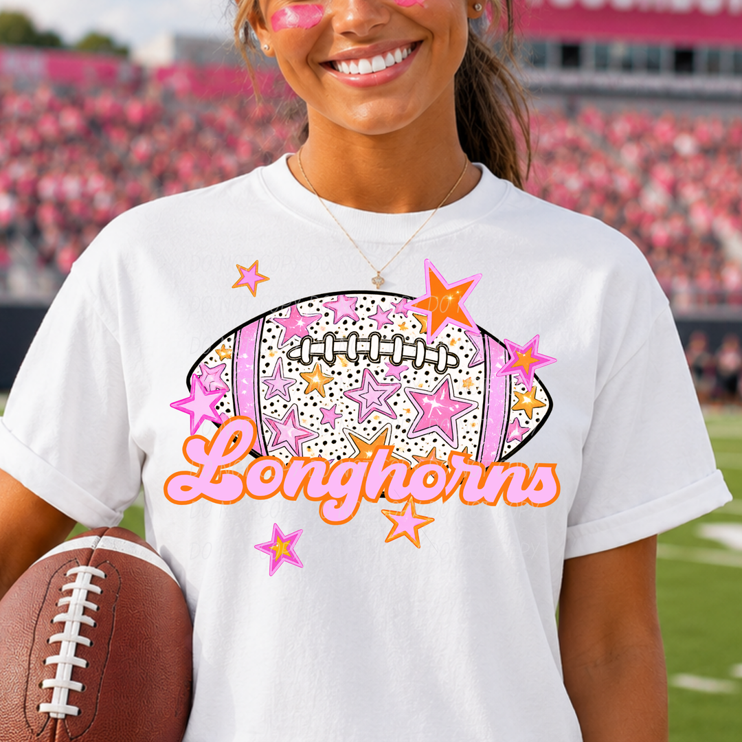 Pink Football DTF Print