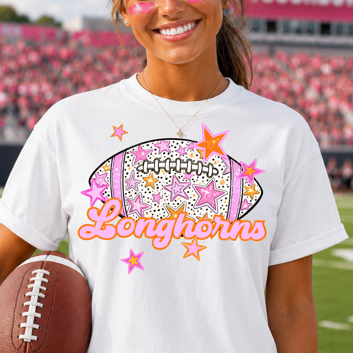 Pink Football DTF Print
