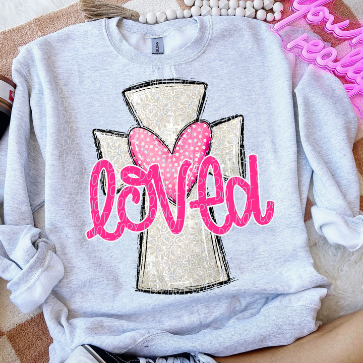 Loved Cross DTF Print