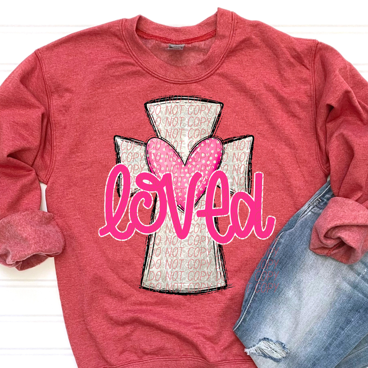 Loved Cross DTF Print