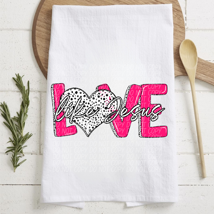 Love Like Jesus Black Dots DTF Print