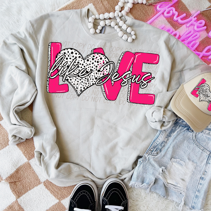 Love Like Jesus Black Dots DTF Print