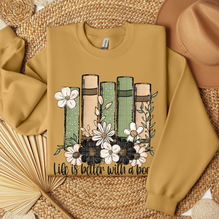 Life Is Better With A Book DTF Print