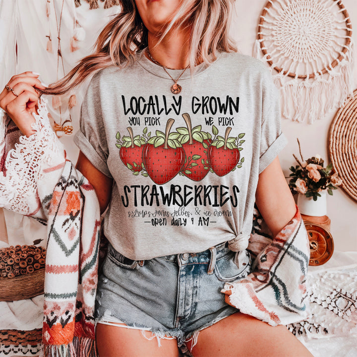 Locally Grown Strawberries DTF Print