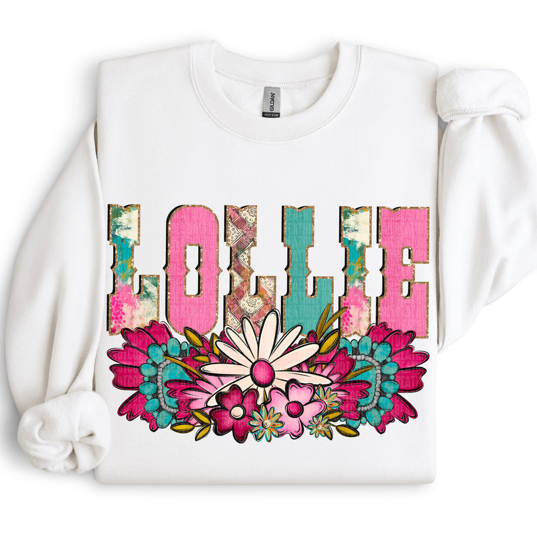 Western Floral Names DTF Print