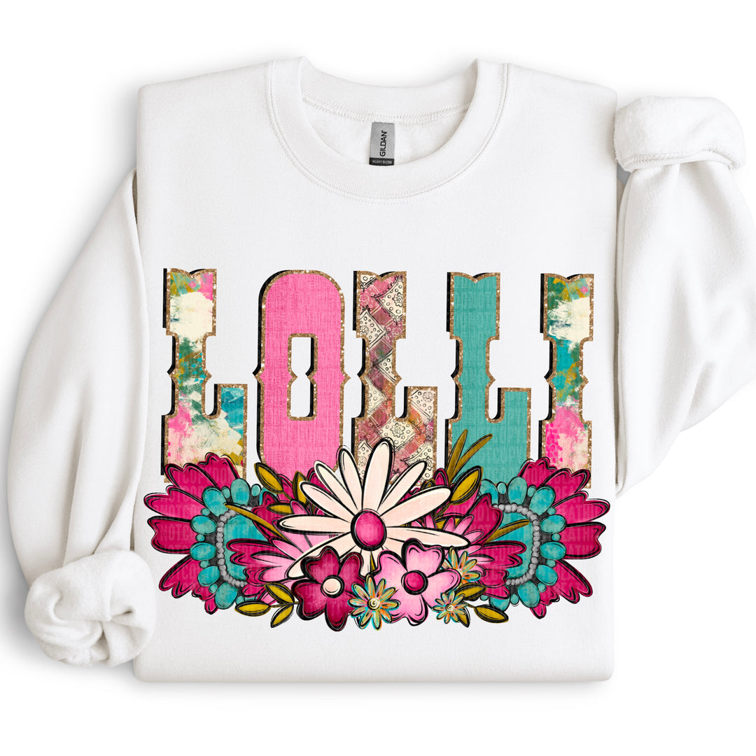Western Floral Names DTF Print