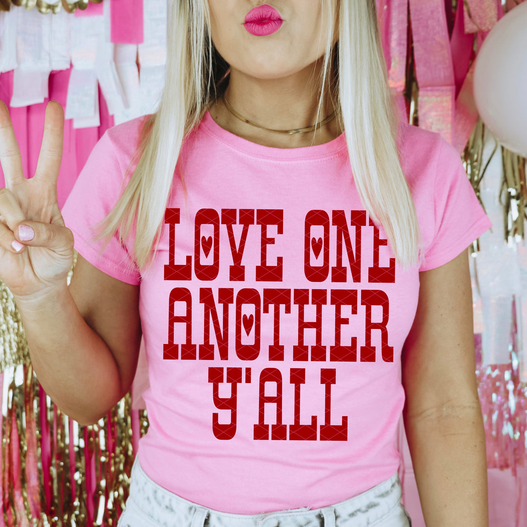 Red Love One Another Y’all DTF Print
