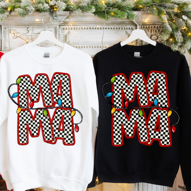 Mama Checker Stacked DTF Print