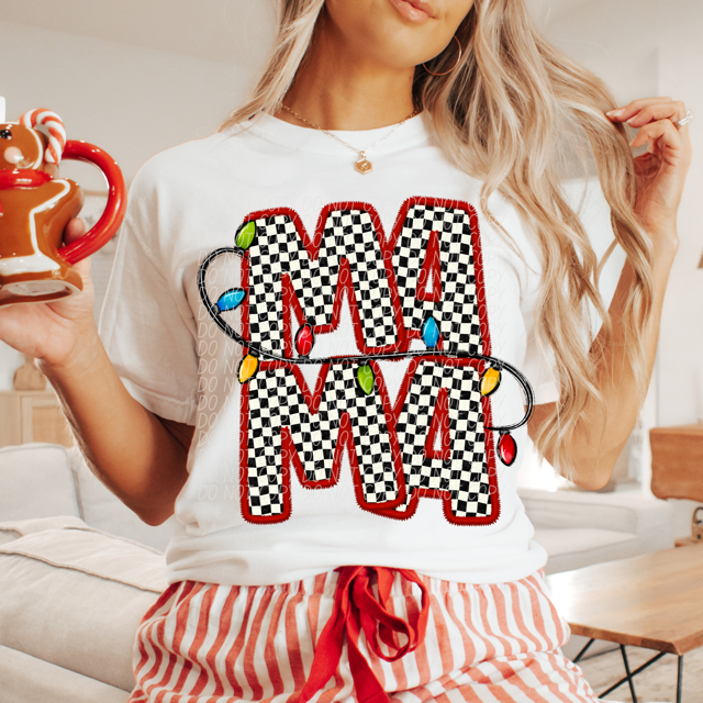 Mama Checker Stacked DTF Print