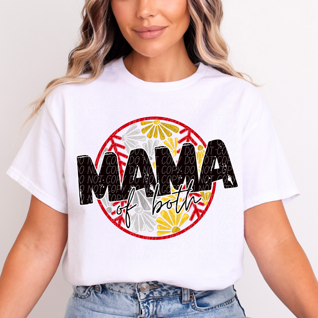 Mama of Both Floral DTF Print