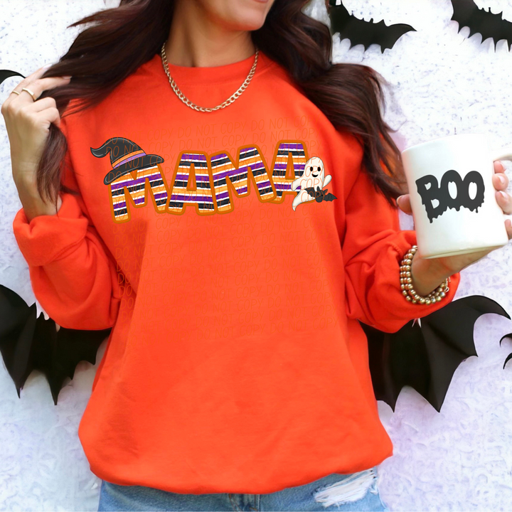 Mama Halloween Stripes DTF Print