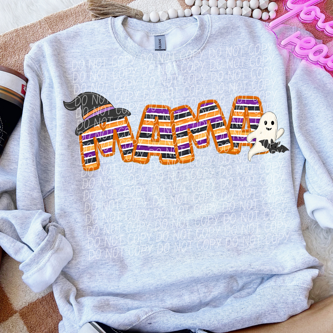 Mama Halloween Stripes DTF Print