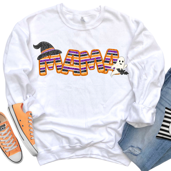 Mama Halloween Stripes DTF Print