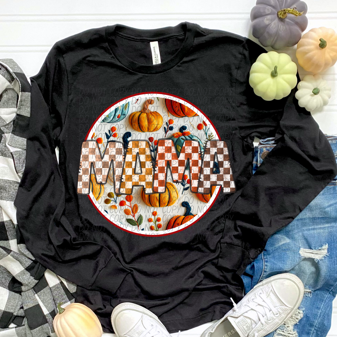 Mama Fall Checks DTF Print