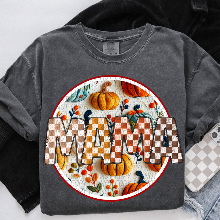 Mama Fall Checks DTF Print