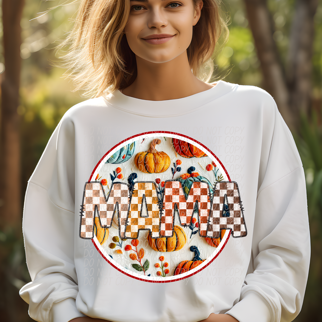 Mama Fall Checks DTF Print