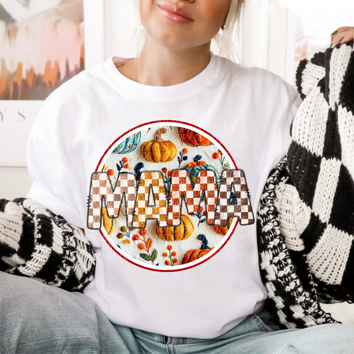 Mama Fall Checks DTF Print