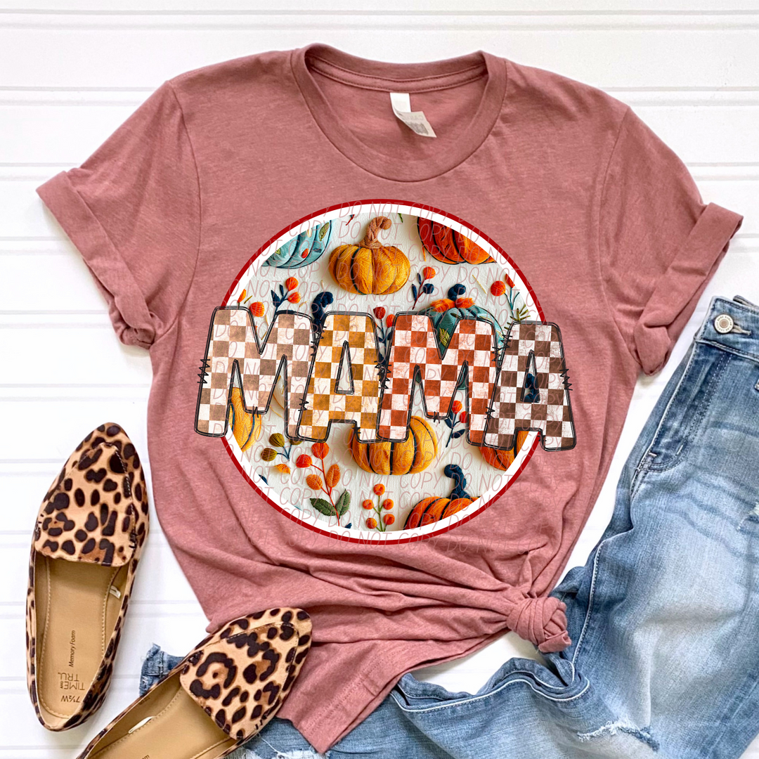 Mama Fall Checks DTF Print