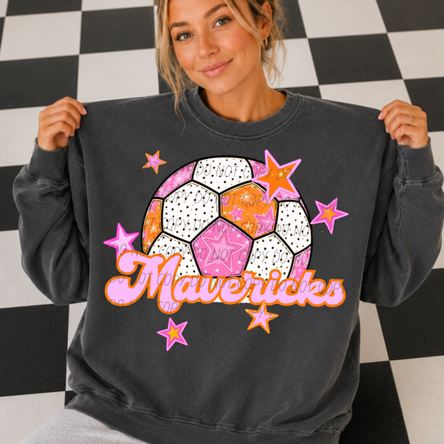 Pink Soccer DTF Print