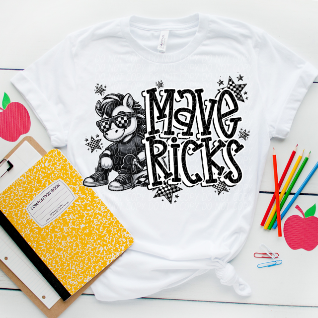 Black and White Mascots DTF Print