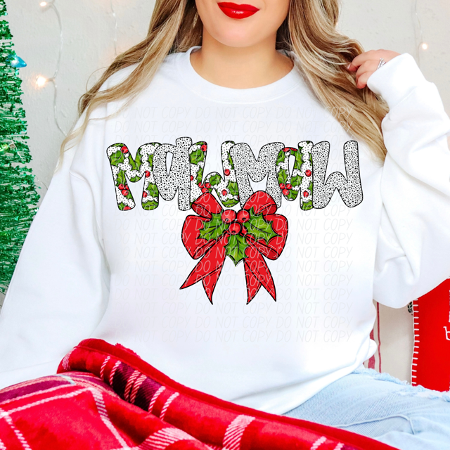 Holly Dot Names DTF Print
