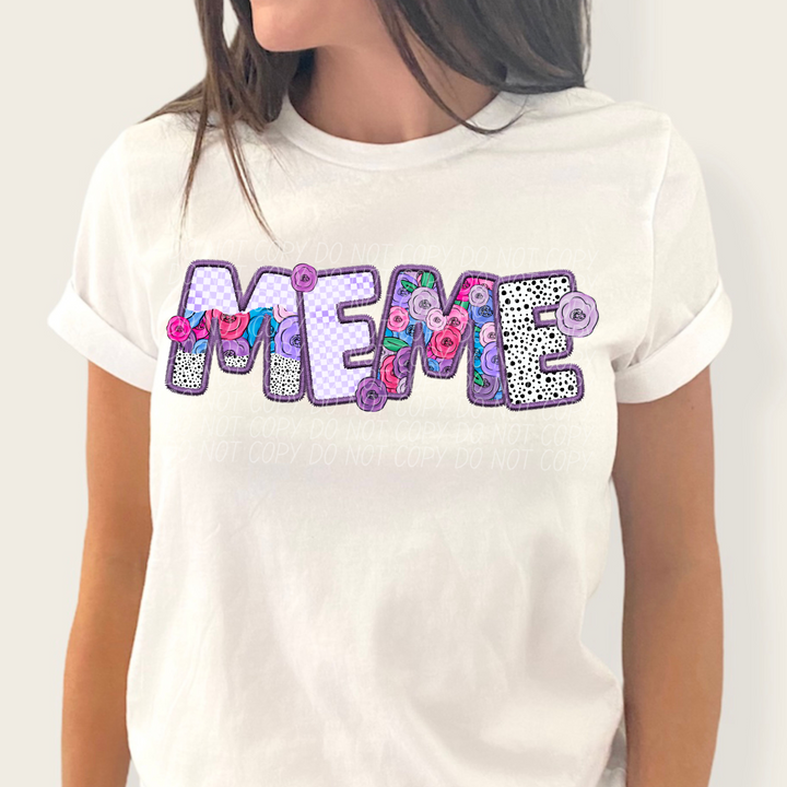 Pretty In Purple Names DTF Print