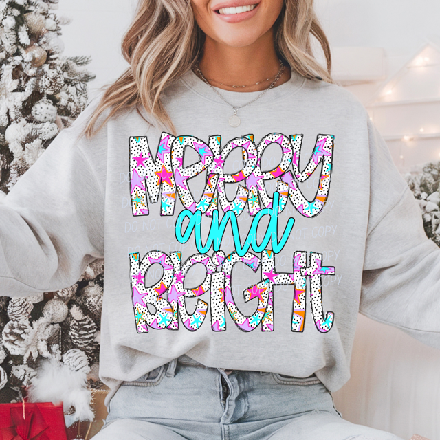 Merry and Bright DTF Print