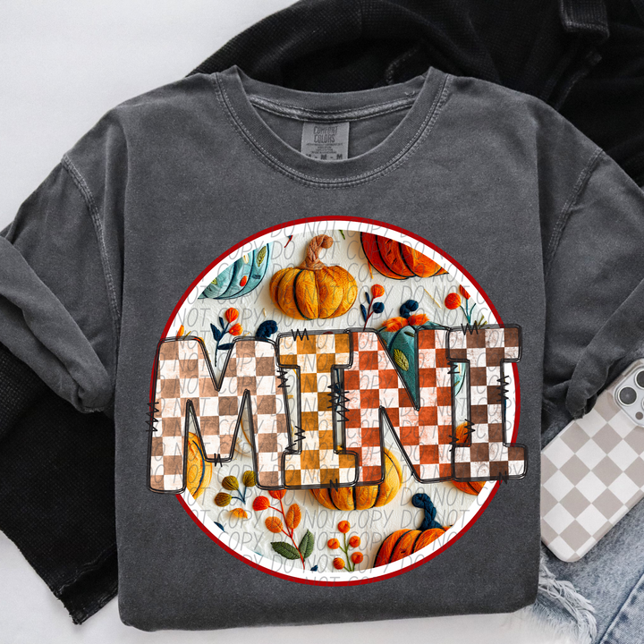 Mini Fall Checks DTF Print