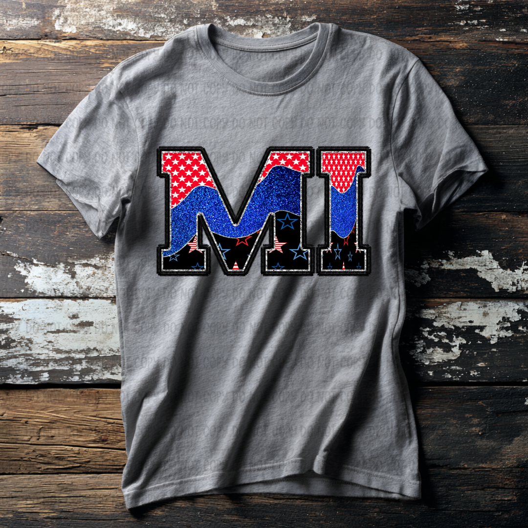 Patriotic States DTF Print