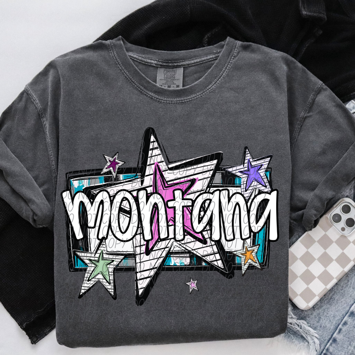 Bright Stars States DTF Print