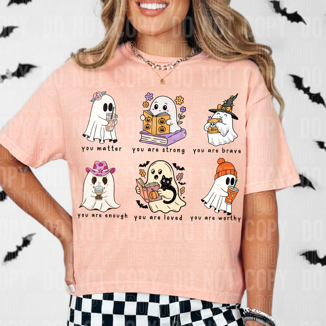 Motivational Halloween Ghosts DTF Print