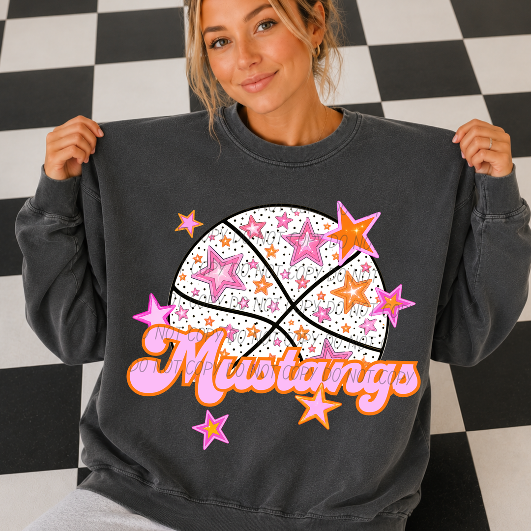 Pink Basketball Mascots DTF Print