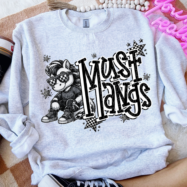 Black and White Mascots DTF Print