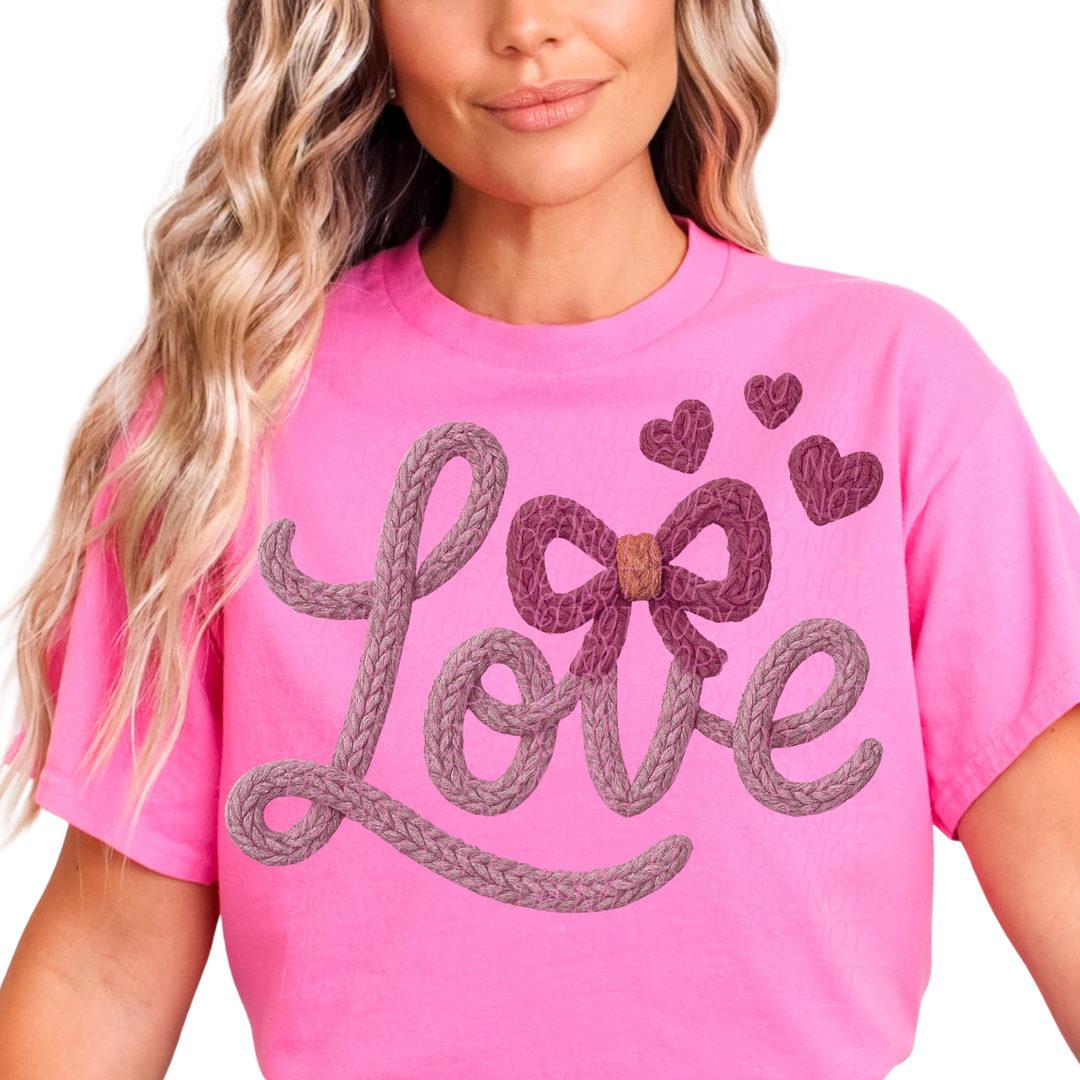 Muted Love Bow DTF Print
