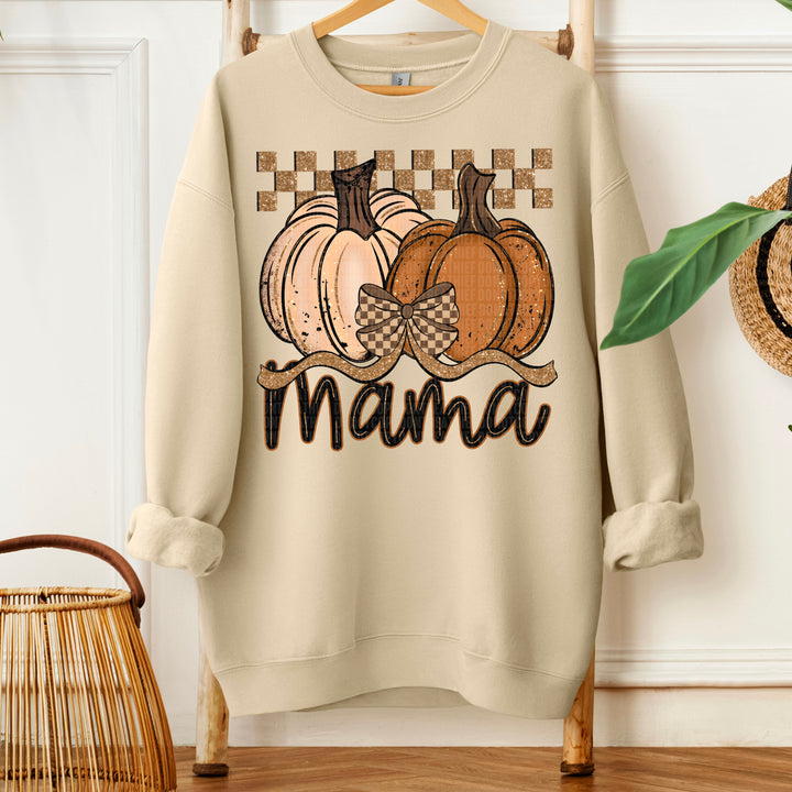 Fall Checkered Glitter Pumpkin Collection DTF Print