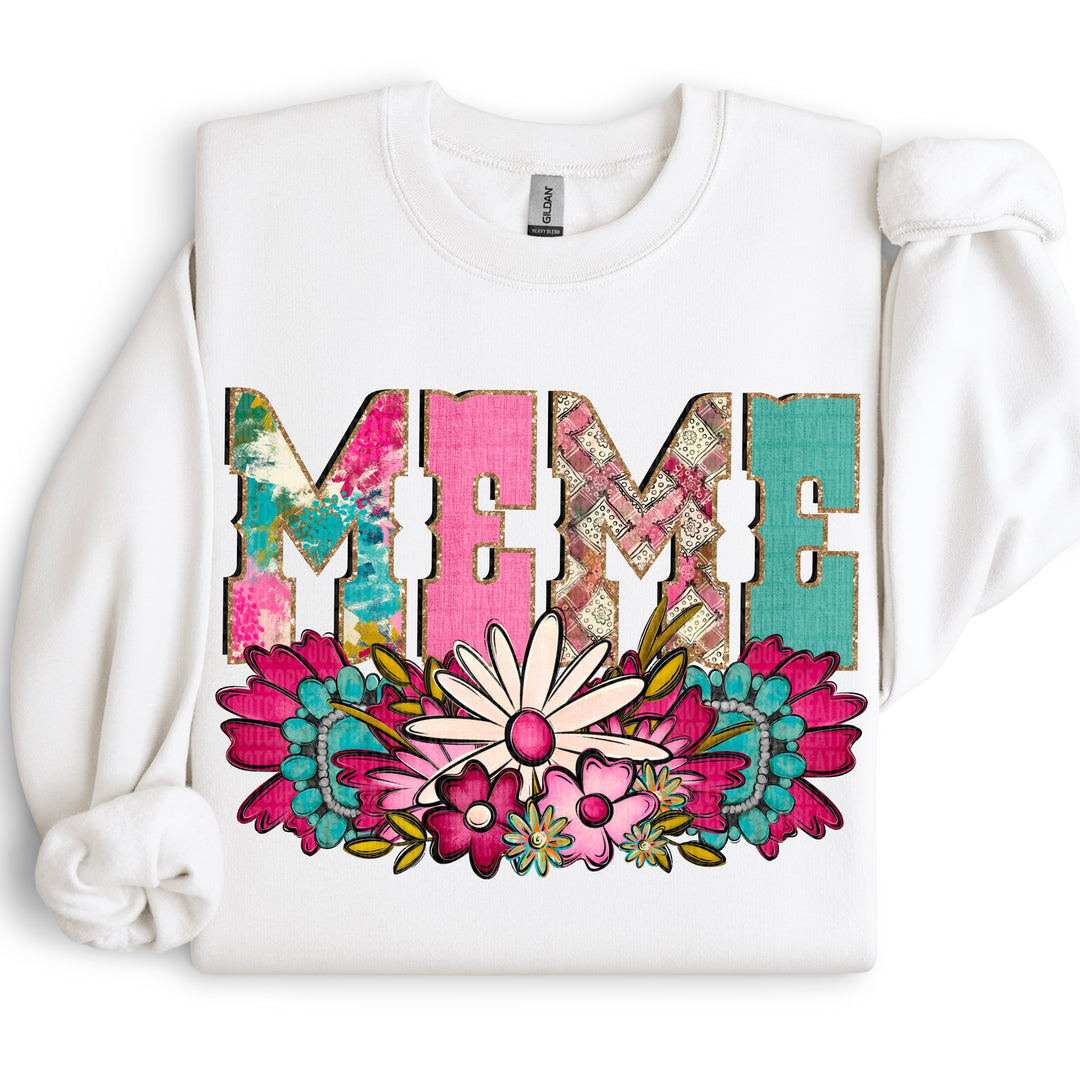 Western Floral Names DTF Print