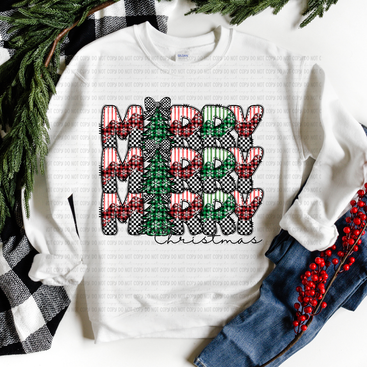 Merry Stacked DTF Print