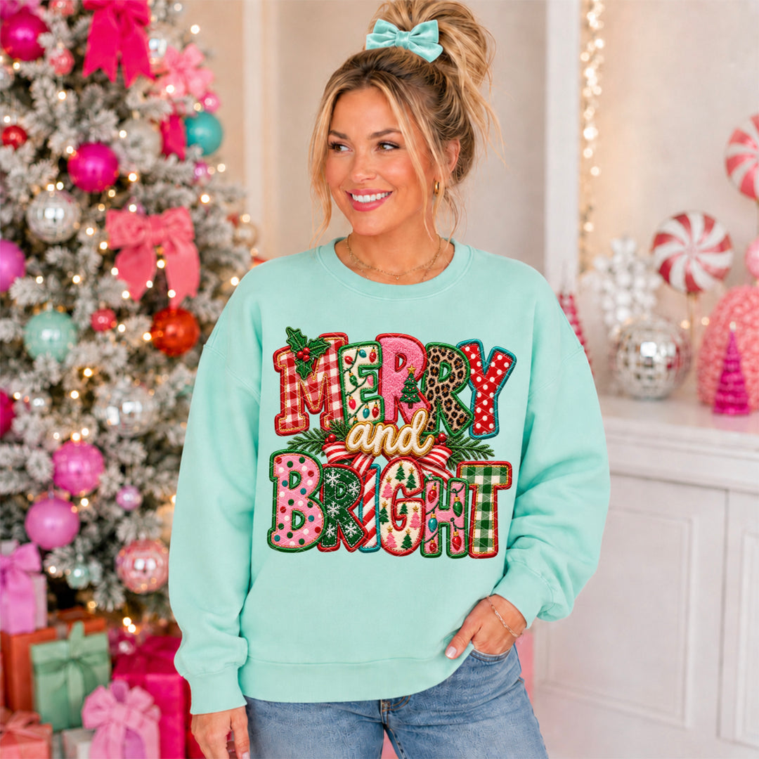 Merry And Bright Colorful DTF Print