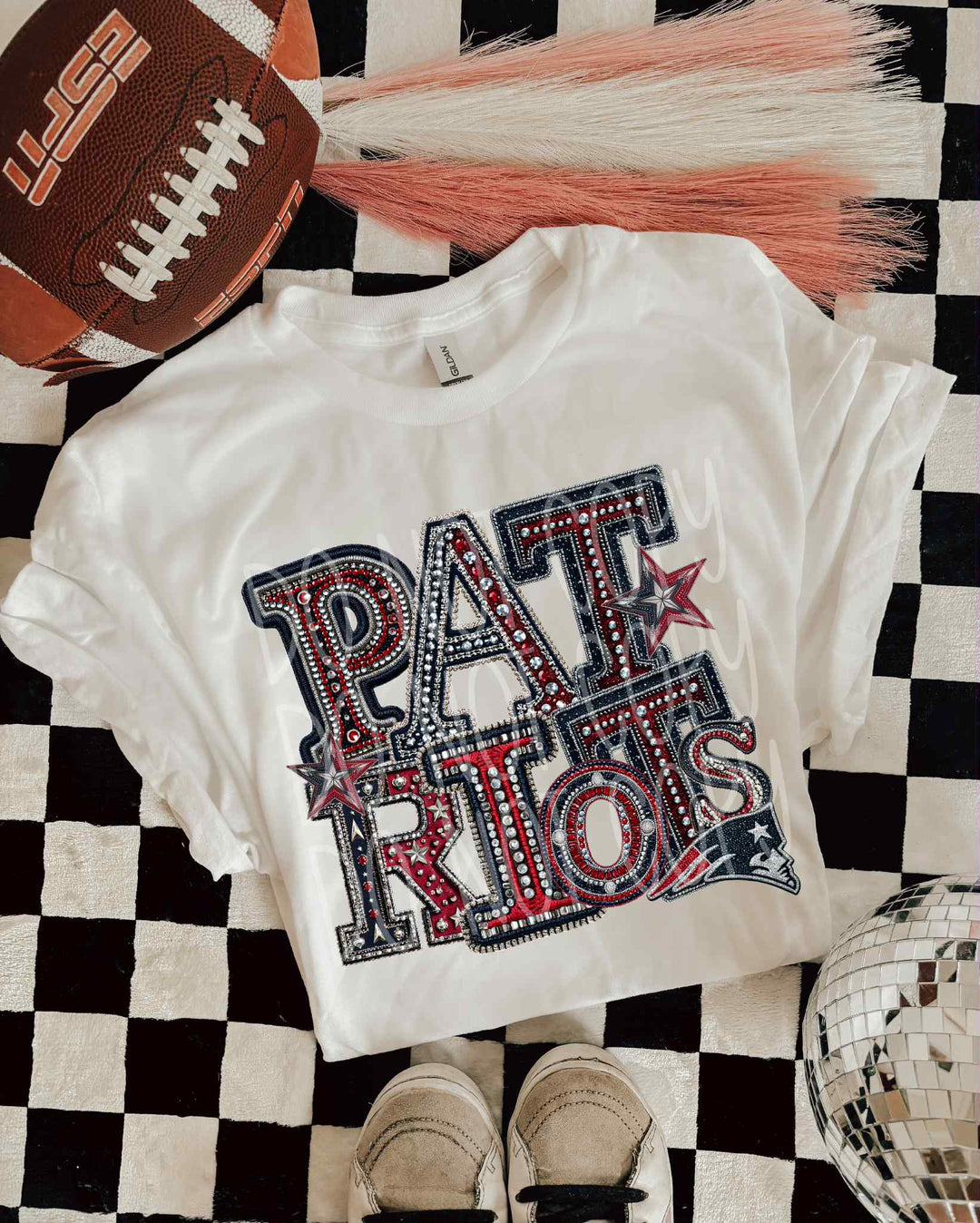 Patriots Faux Sequins DTF Print