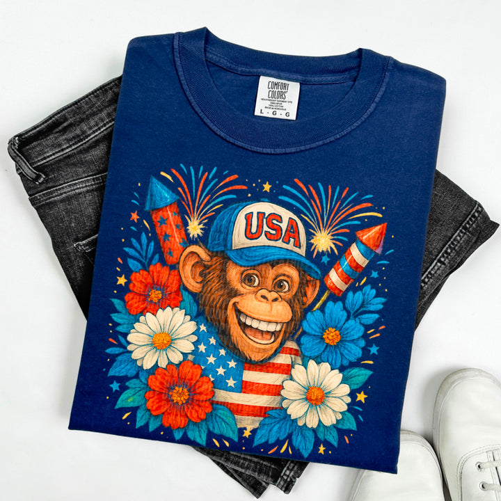 Monkey 4th Of July DTF Print