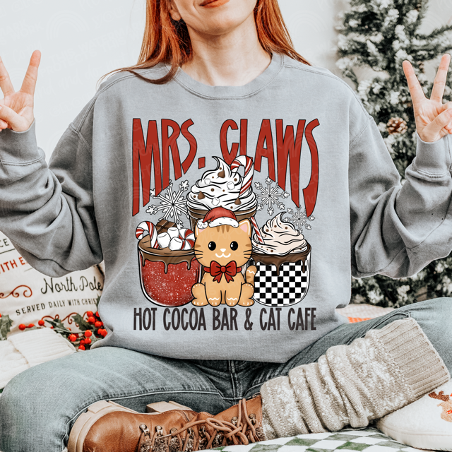 Mrs. Claws Hot Cocoa Bar & Cat Cafe DTF Print