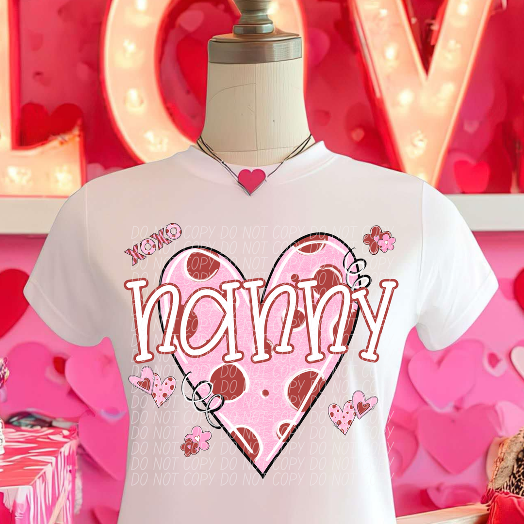 Pink and Red Valentine Names DTF Print
