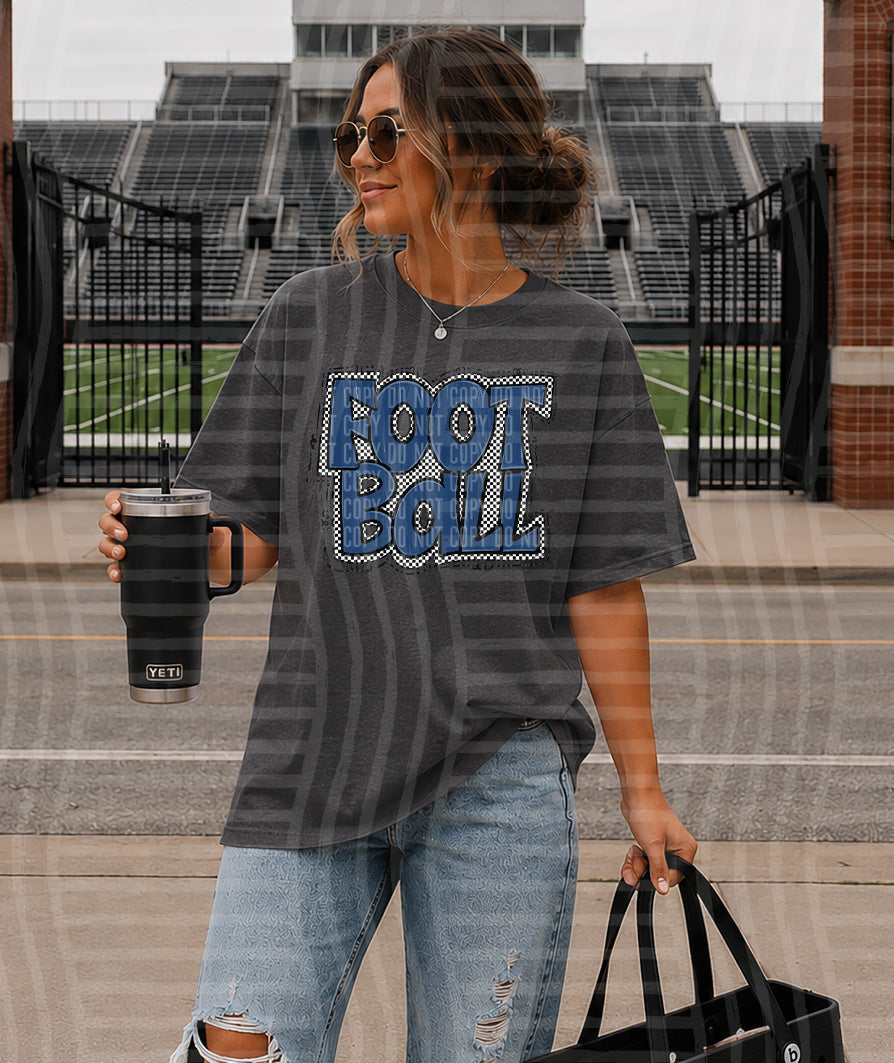 Preppy Checker Football DTF Print