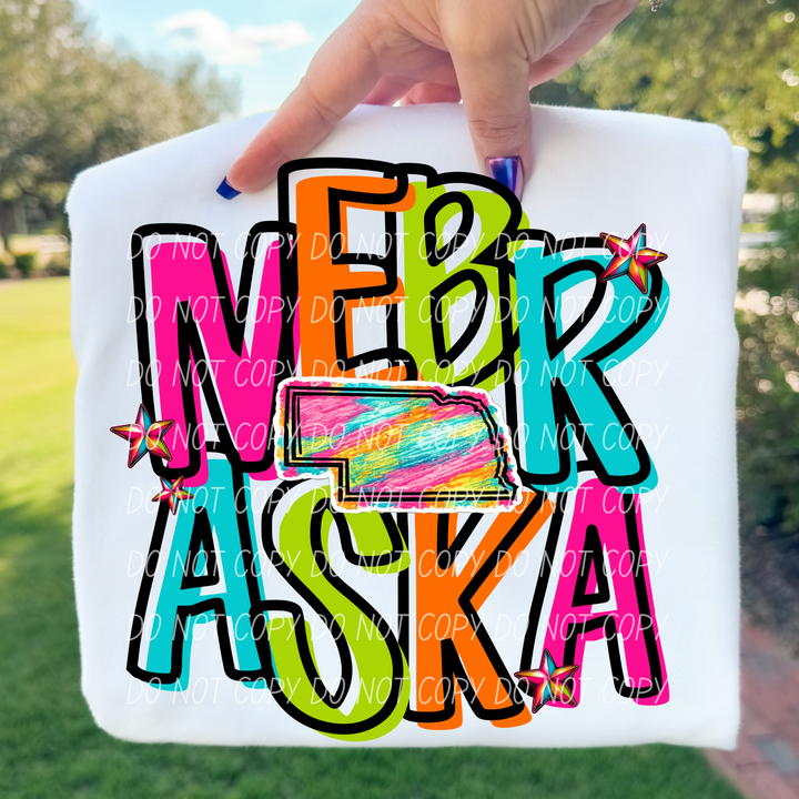 Neon States DTF Print