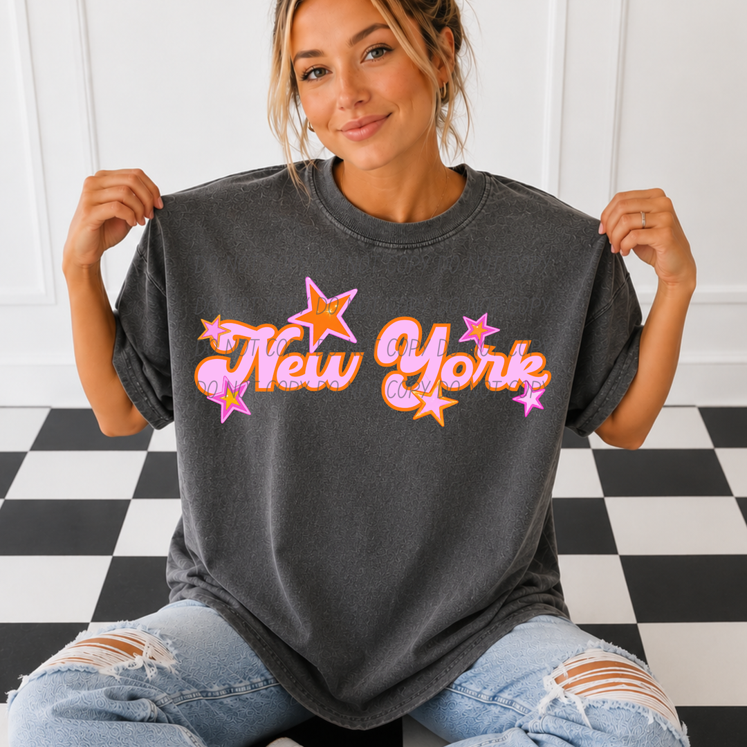 Pink and Orange States DTF Print