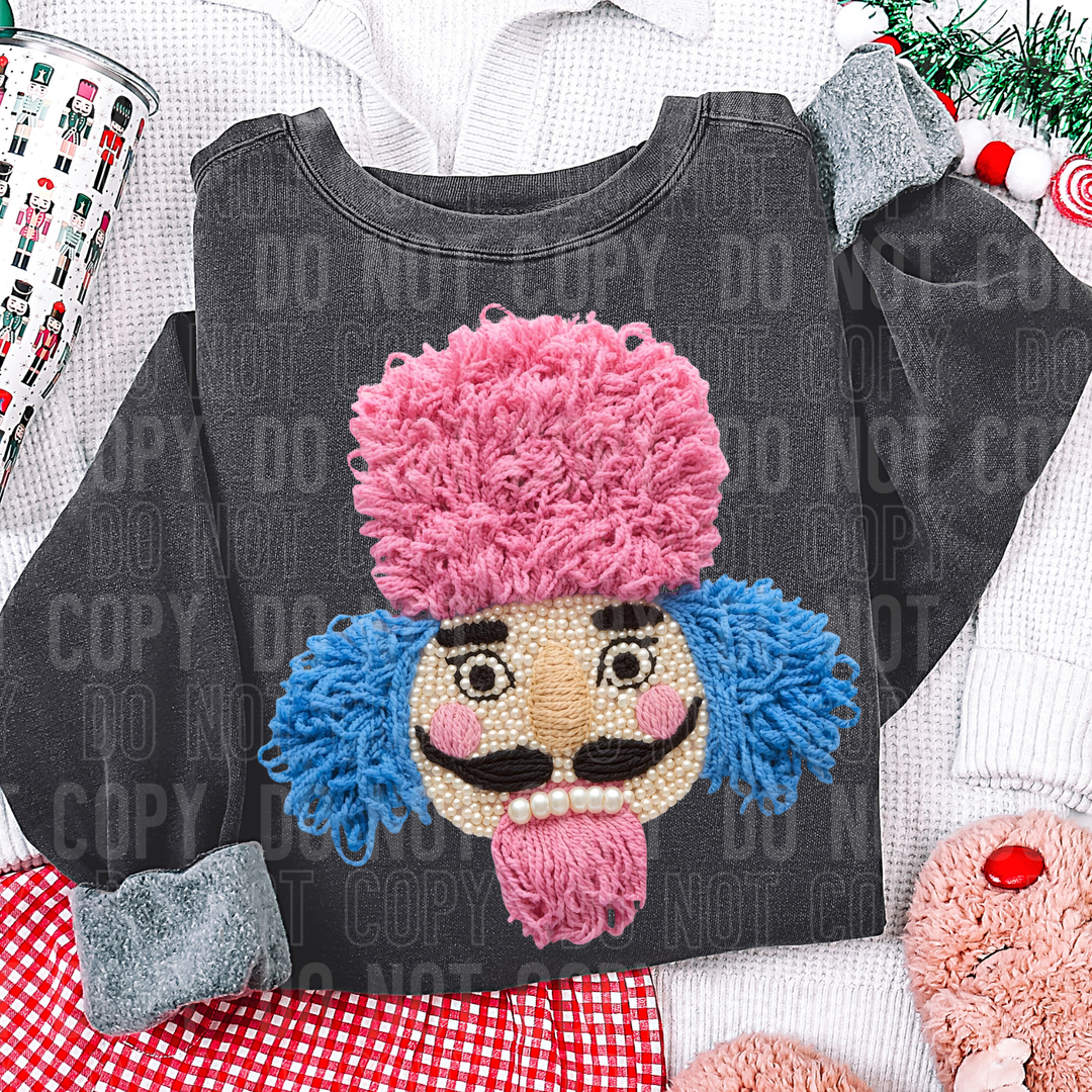 Nutcracker Pink Blue Pearls DTF Print