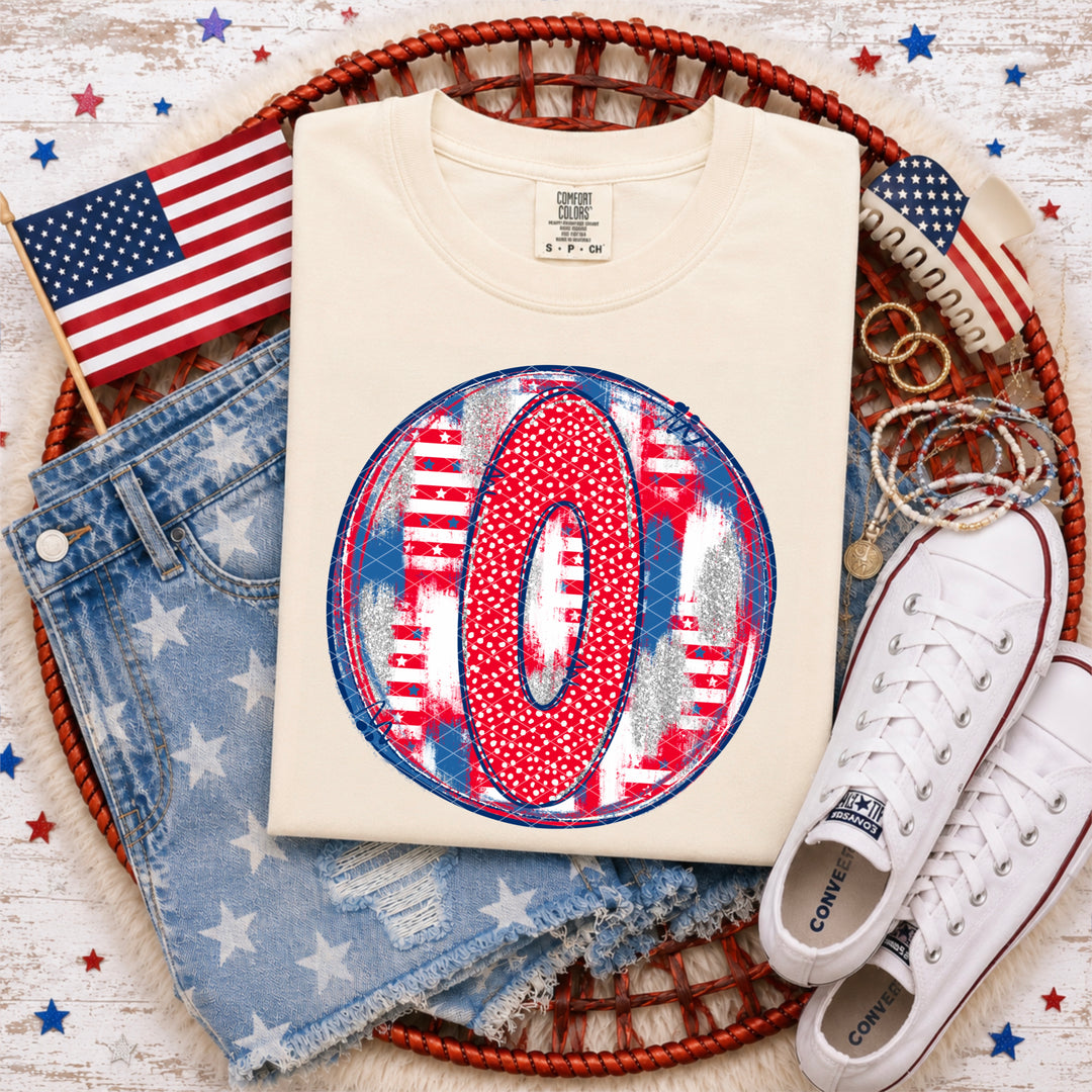 Patriotic Brush Strokes Letter Collection DTF Print