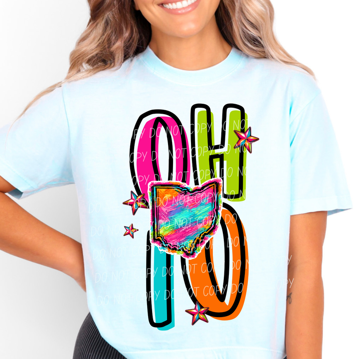 Neon States DTF Print