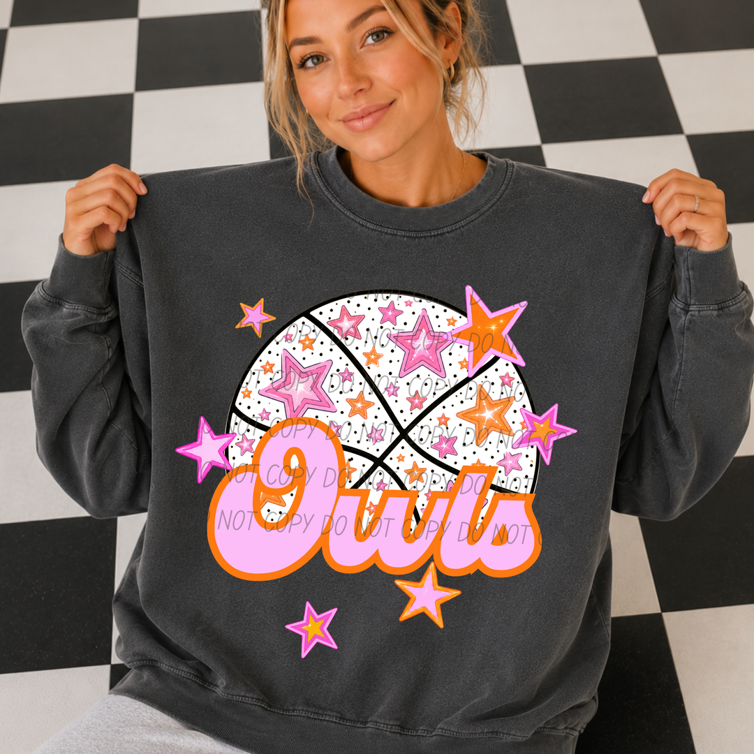 Pink Basketball Mascots DTF Print